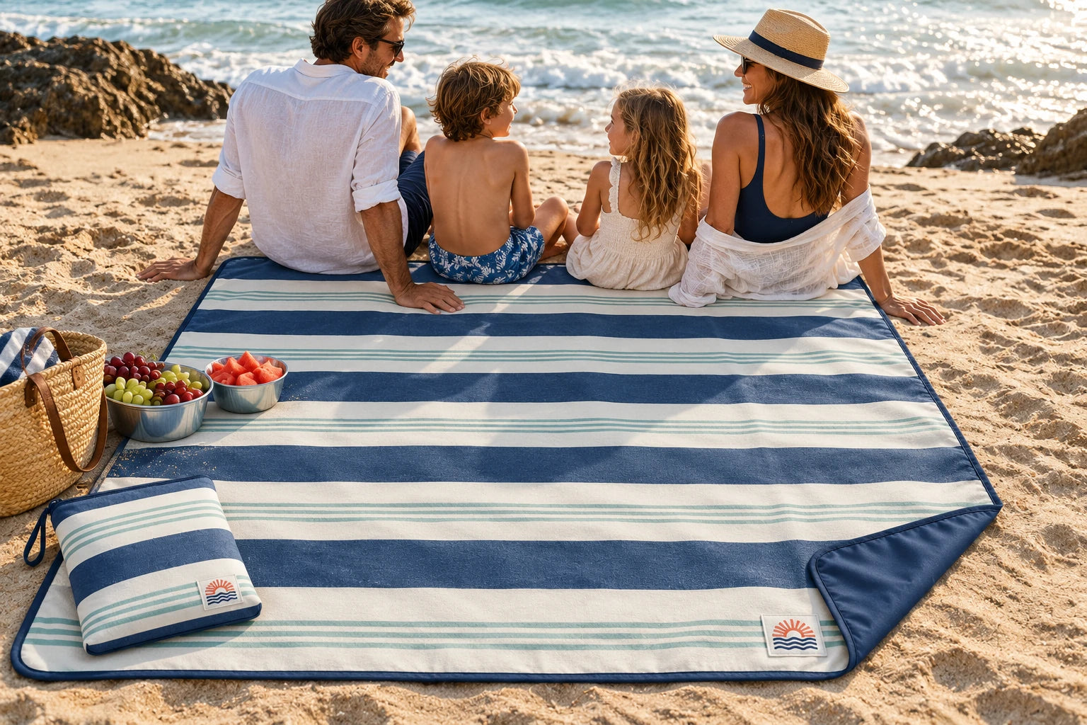 Daymauro Shoreline Stripe shown in use; AI-generated design concept